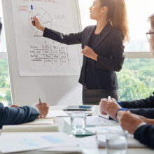 Attractive Businesswoman Holding Meeting